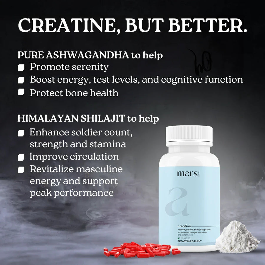 Mars Creatine Monohydrate | Shilajit for Strength & Recovery - Mars by ...